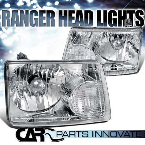 Purchase 2001 2011 FORD RANGER CLEAR CRYSTAL HEADLIGHTS CHROME HEAD