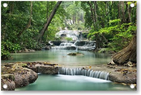 Waterval In Het Bos Tuinposter 200x100 Wanddecoratie Landschap