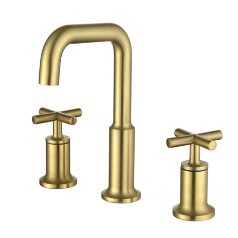 Wanmai 8 In Widespread Double Handle Bathroom Faucet With Modern 3 Hole Brass Bathroom Basin