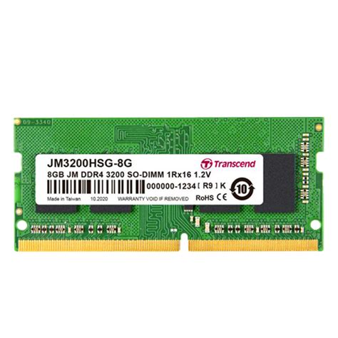 8GB Transcend DDR4 – 3200MHz Laptop RAM Memory Module (8×1) - REDTECH ...