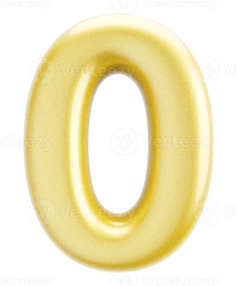 Number 0 3d Gold Element 9313535 Png