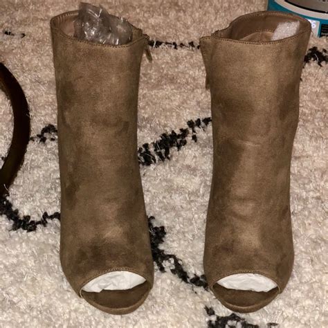 Shoes Brand New Vegan Suede Peep Toe Booties Nude Poshmark