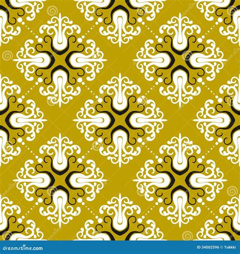 Ornamental Vintage Pattern With Damask Motifs Royalty Free Stock Image