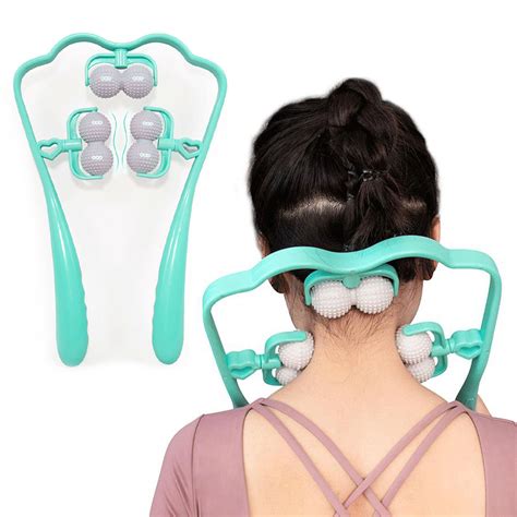 Hot Selling Plastic Handheld Manual Neck Roller Massager Portable Neck ...