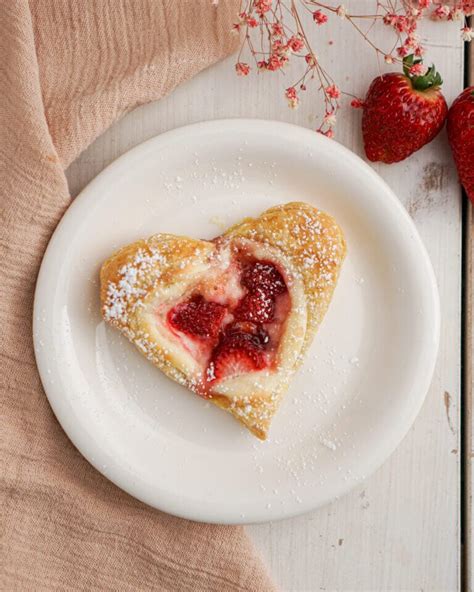 Easy Heart Shaped Strawberry Cream Cheese Danishes Baking For Friends