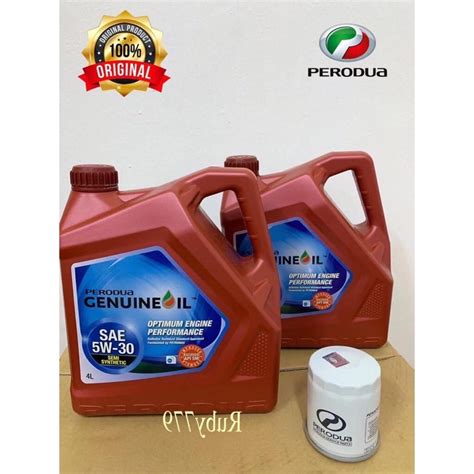 PERODUA SEMI SYNTHETIC ENGINE OIL 5W 30 4LITER NEW PACKING Shopee