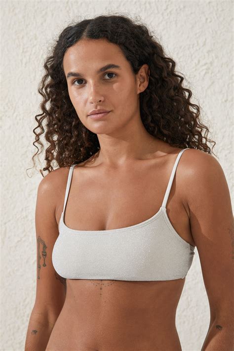 Straight Neck Crop Bikini Top