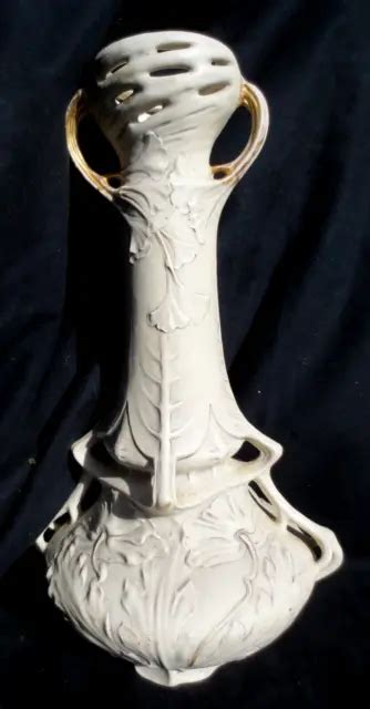 Grand Vase Art Nouveau Royal Dux Porcelaine Boh Mia Eur