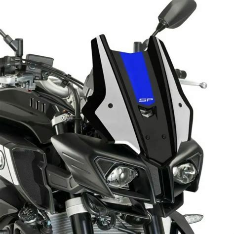 PYRAMIDE SPORT PARE BRISE Bleu Noir Métal Sp Couleurs Yamaha MT 10