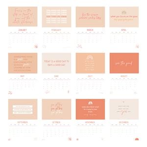 2024 Positive Affirmation Calendar Wall Calendar 12 Month Etsy UK