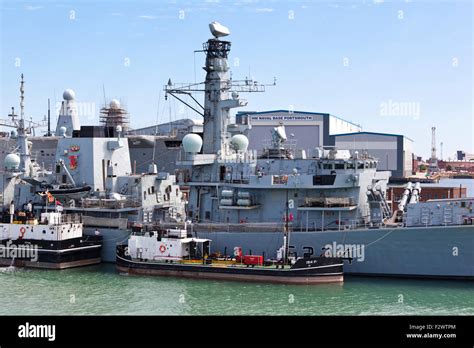 HMS Iron Duke (F234) a Type 23 frigate at Portsmouth Naval Base ...