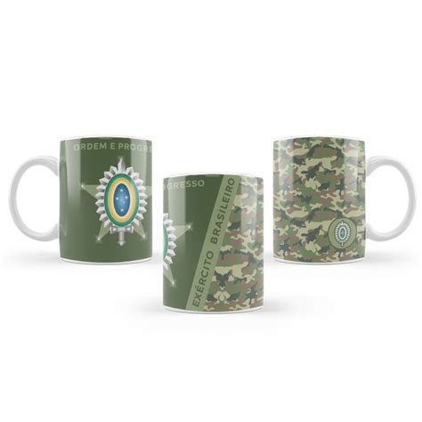 Caneca Personalizada Exército Brasileiro em Porcelana 325ml