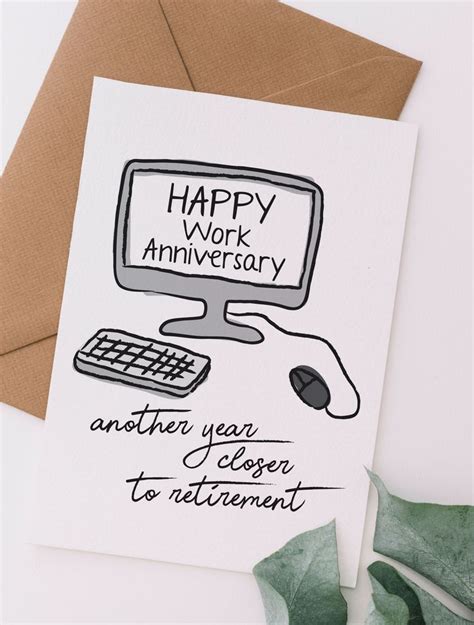 Funny Work Anniversary Printable Card Worksheets Library