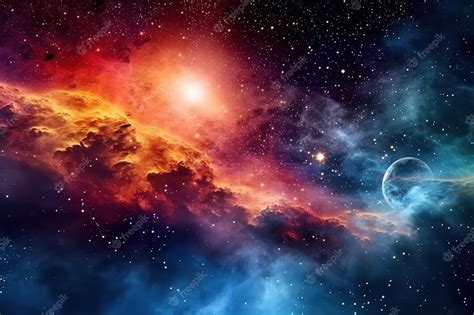 El Universo Es Un Planeta El Sol Y Las Estrellas Foto Premium