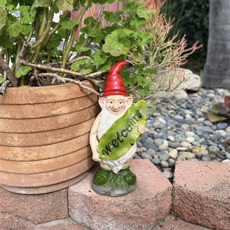 Exhart Good Time Naked Nolan Gnome Statue With Solar Welcome Leaf 14 Inches Wayfair