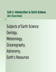 Introduction To Earth Science Powerpoint Presentation Ppt Unit