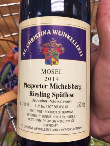 St Christina Weinkellerei Piesporter Michelsberg Riesling Sp Tlese