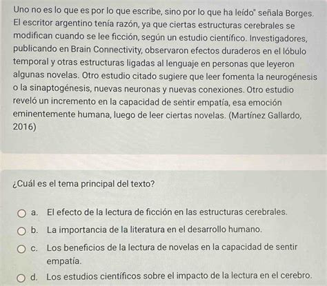 Solved Uno No Es Lo Que Es Por Lo Que Escribe Sino Por Lo Que Ha