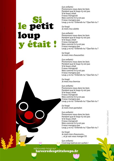 Si le petit loup y était paroles de la comptine à télécharger