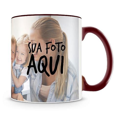 Caneca Personalizada Do Seu Jeito Al A E Interior Vinho Caneca