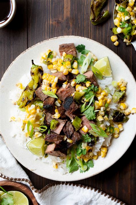 Steak Rice Bowls with Soy Marinade & Corn Shishito Salad – Quarter Soul ...