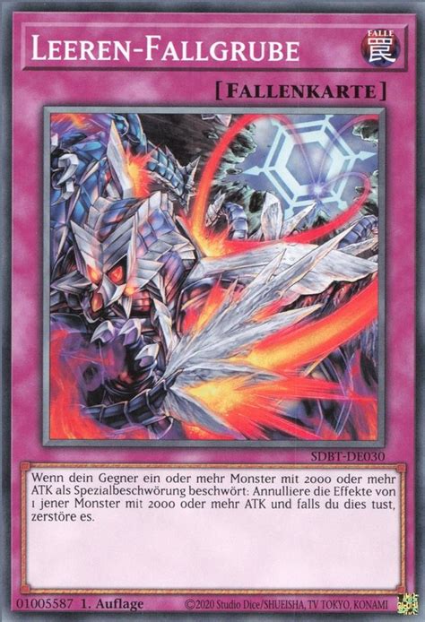 Recollectibles Sammelkarte Yugioh Karte Leeren Fallgrube Deutsch Yu Gi