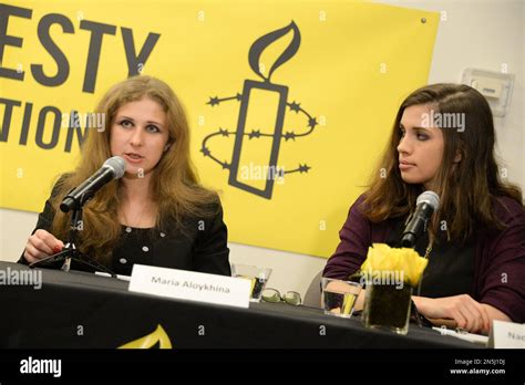 Pussy Riot Members Maria Masha Alekhina Left And Nadezhda Nadya Tolokonnikova Participate