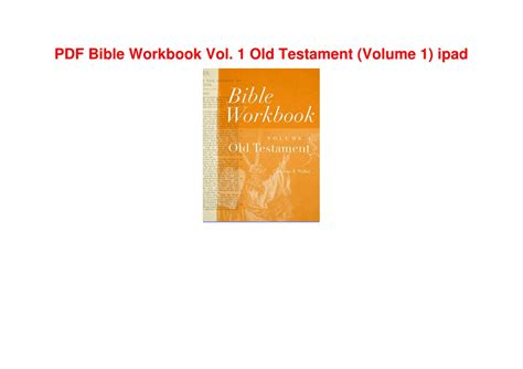 Ppt Pdf Bible Workbook Vol 1 Old Testament Volume 1 Ipad