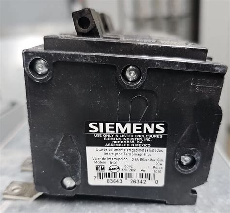 LOT OF 5 B120 SIEMENS BL 1 pole 20 amp 120 volt Bolt On Circuit Breaker ...