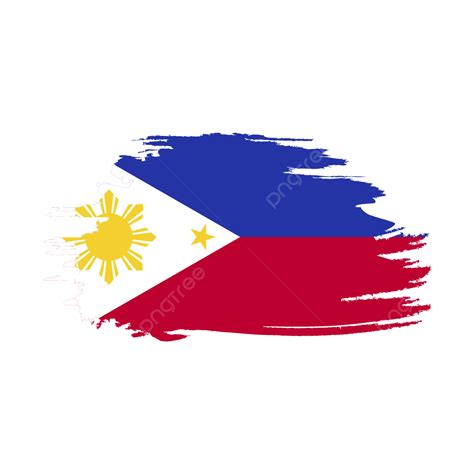 Philippines Flag Stylized On White Transparent Background Philippines