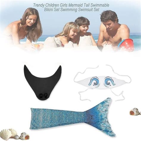 Trendiga barn flickor sjöjungfru svans simbar bikini set simdräkt set Fyndiq