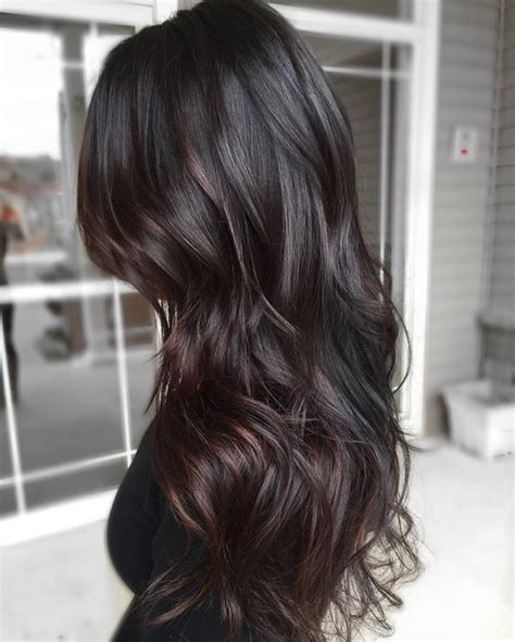 Глубокий черный цвет волос | Black hair balayage, Hair styles, Brown ...