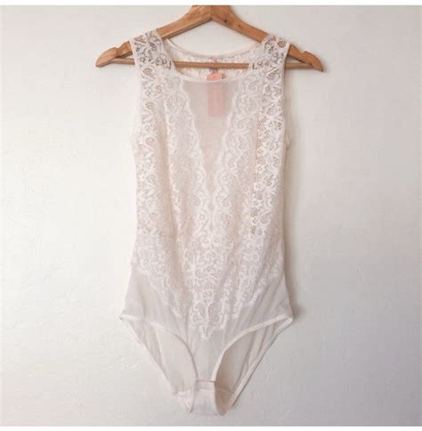 Thirdlove Lace Sheer Bodysuit Lingerie One Piece Size Medium Nwt White Ivory Ebay