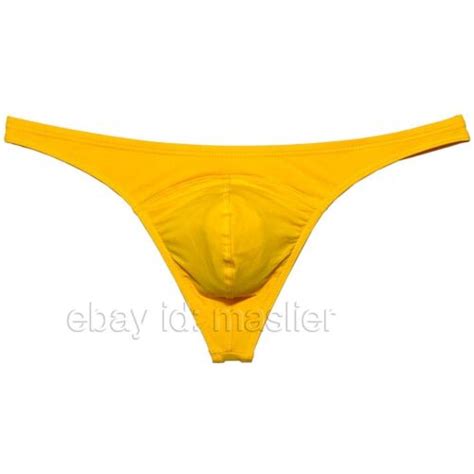 Men Bikini Thong Solid Tangas Underwear Male Pouch T Back Underpants Smooth Swim Ebay