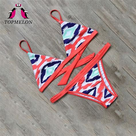 Vendaje traje de baño 2018 beachwear multicolor femenina bikini push up triángulo traje de baño