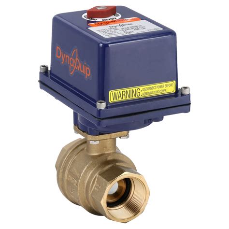 DYNAQUIP CONTROLS 1 1 2 In Brass Electrically Actuated Two Way Ball