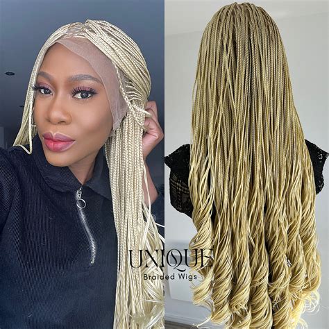 Small Knotless Box Braids With Curls Braid Wigs For Women