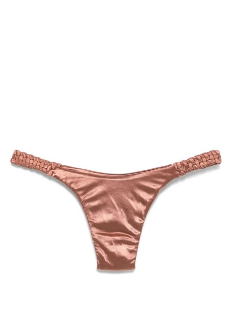 Isa Boulder Highweave Bikini Bottoms Brown FARFETCH