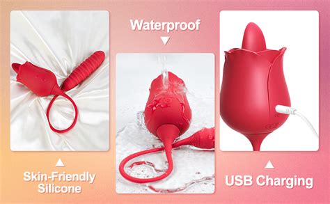 Rose Sex Toys Vibrator Dildo IN Rose Sex Toy Thrusting Dildo Adult Toy Nipple Clitoral