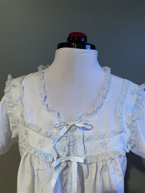 Vintage Irmas Lingerie Vintage Baby Blue Lace Ruffle Gem