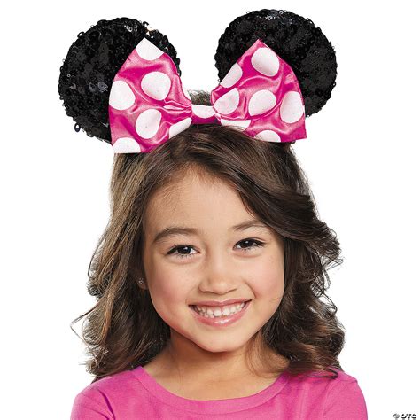 Girls Pink Minnie Mouse Sequin Ears Oriental Trading