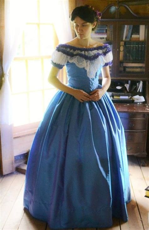 Blue Silk Victorian Ball Gown Artofit