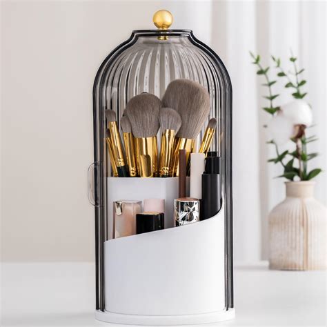 Amazon MIDDLE BUBBLE Makeup Brush Holder Organizer With Lid 360