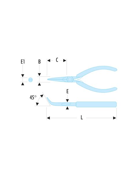 Pince coupante ESD à becs demi ronds coudés à 45 433 LE Facom
