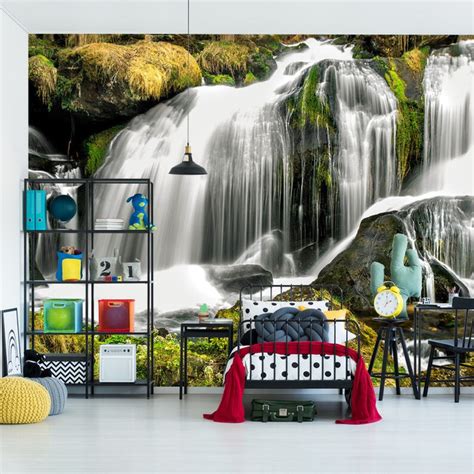 Waterfall Natural Forest Wallpaper Mural Wall Decor Art Print Photomural Easy Install Removable