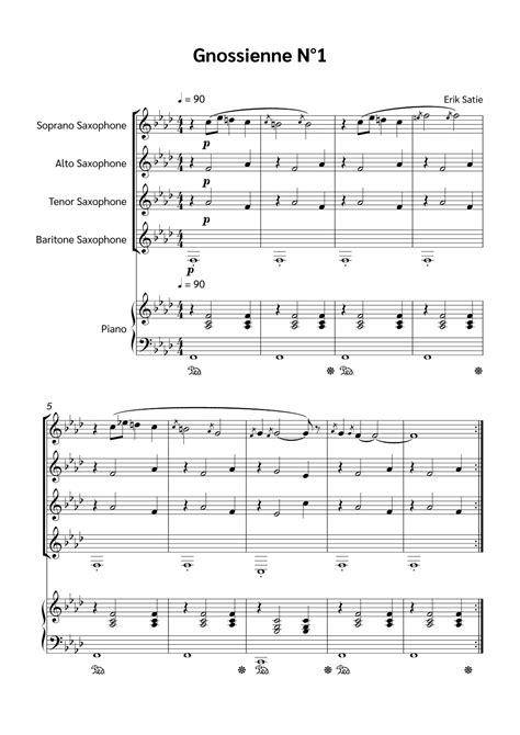 Gnossienne N°1 Arr Jackson Spindler Sheet Music Erik Satie Woodwind Ensemble