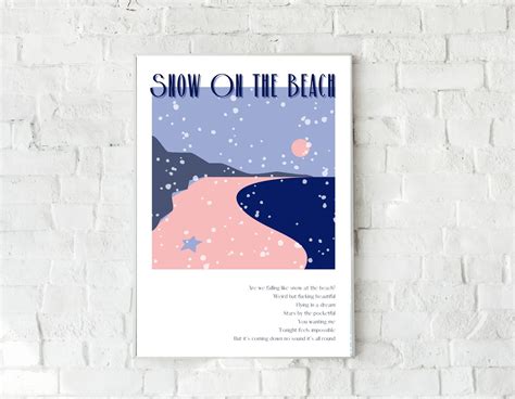 Snow On The Beach Print Poster Taylor Swift Lana Del Rey Etsy