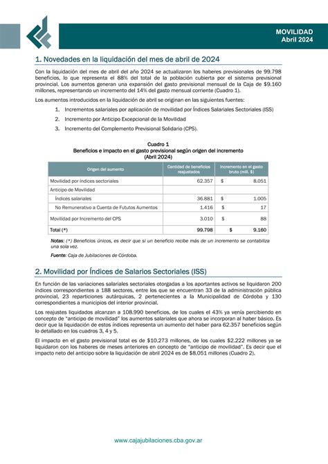 Informe De Movilidad Abril 2024 Caja De Jubilaciones PDF