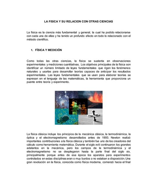 Fisica Y La Relacion Con Otras Ciciencias PDF Descarga Gratuita