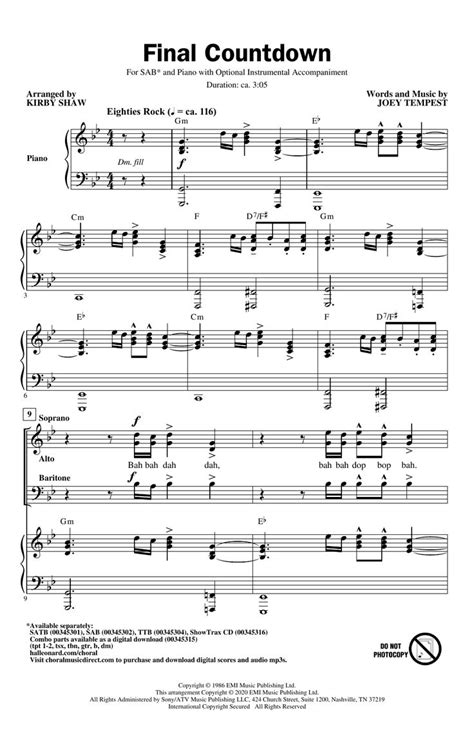 Final Countdown Violin Sheet Music Free